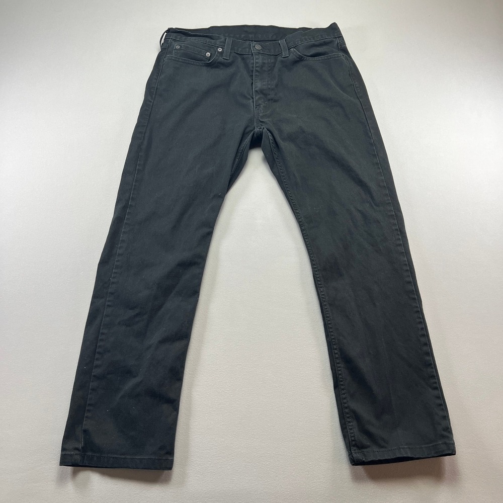 Levi's 513 Slim Straight Jeans Mens 33x30 Black Cotton Stretch Low Rise Zip Fly